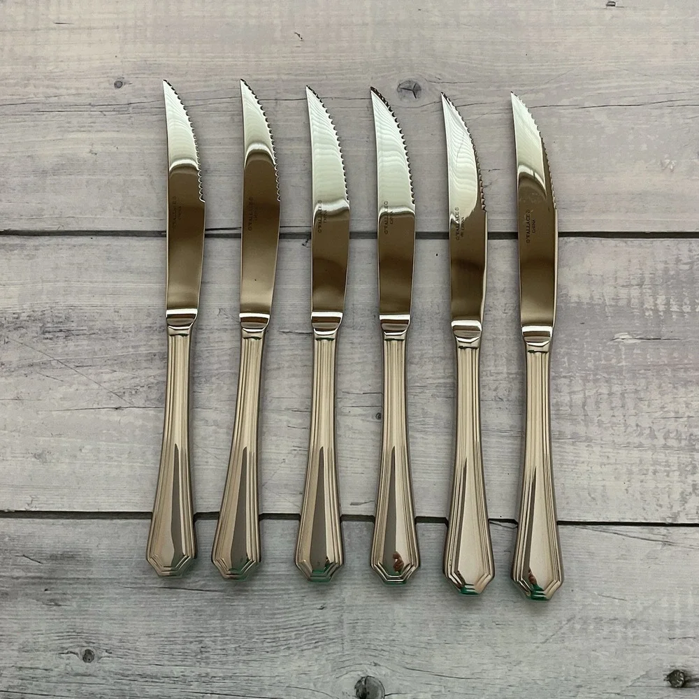 Wallace ARLINGTON Steak Knives Set Of 6 Stainless Steel Flatware #3